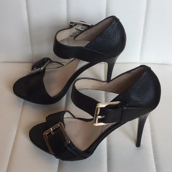 EUC Michael Kors Women's Black 8.5 Heels Sandals - Picture 3 of 15